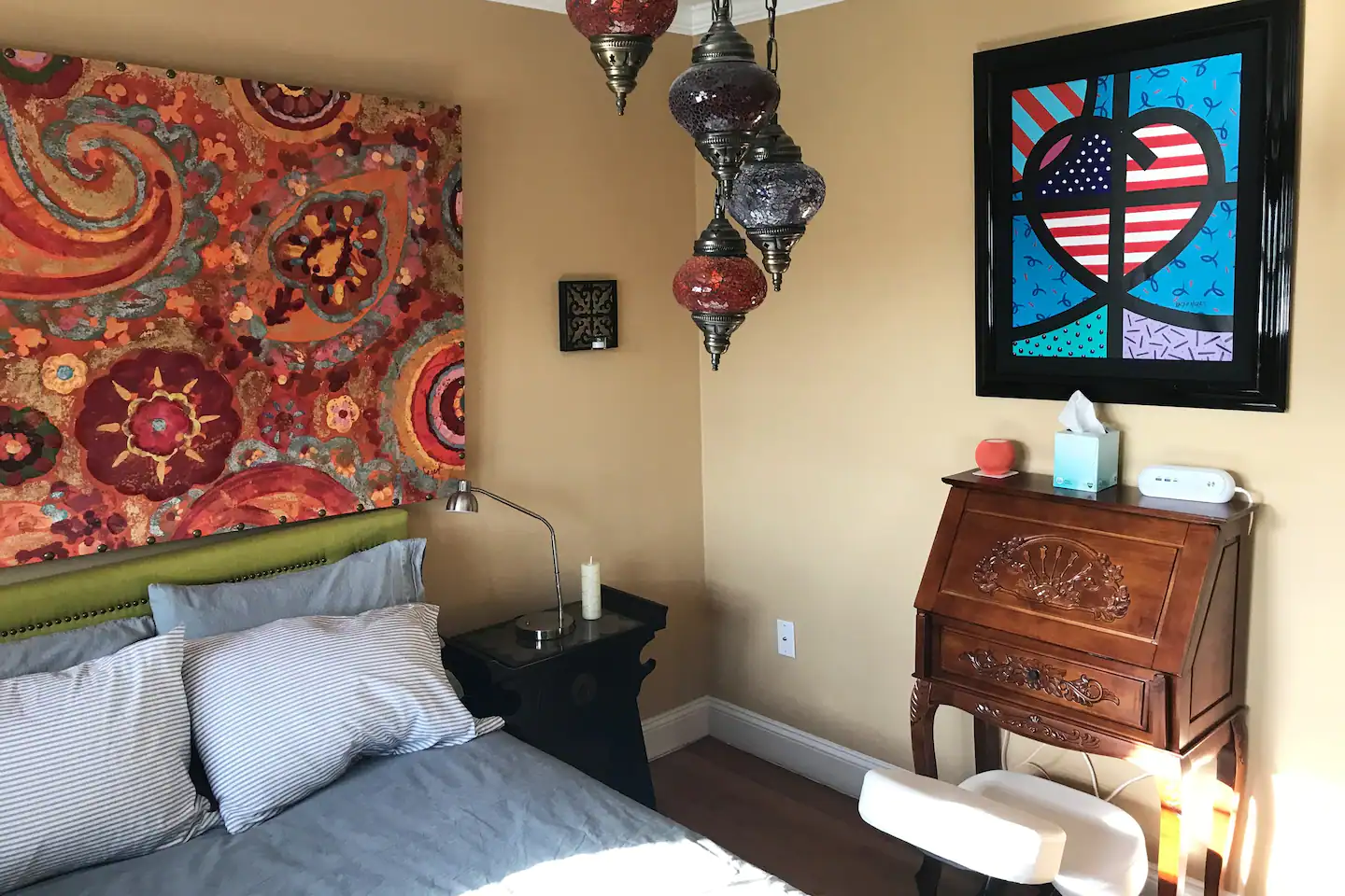 Spring Bedroom: Full Bed/Office For your work-at-home needs, you’ll love the secretary desk and supportive, physical-therapist-recommended ergonomic chair.