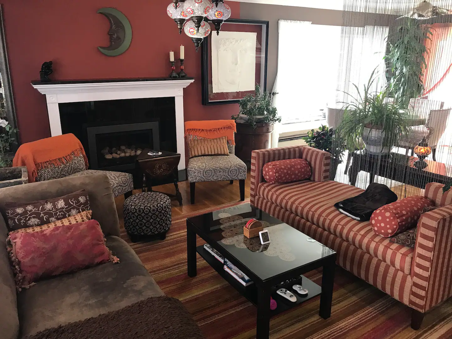 Closer view to living/dining portion of open space